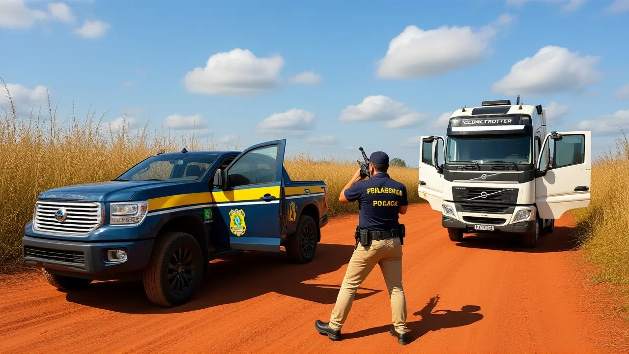 PRF recupera carreta roubada após perseguição de 35km na BR-365 em MG
